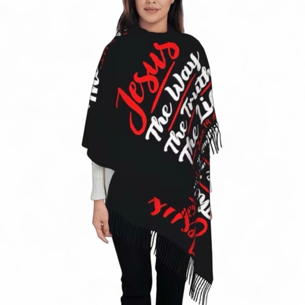 NEW - Christian Jesus Is Foundation 100% Polyester Winter Warm Scarf 77X28 - M02
